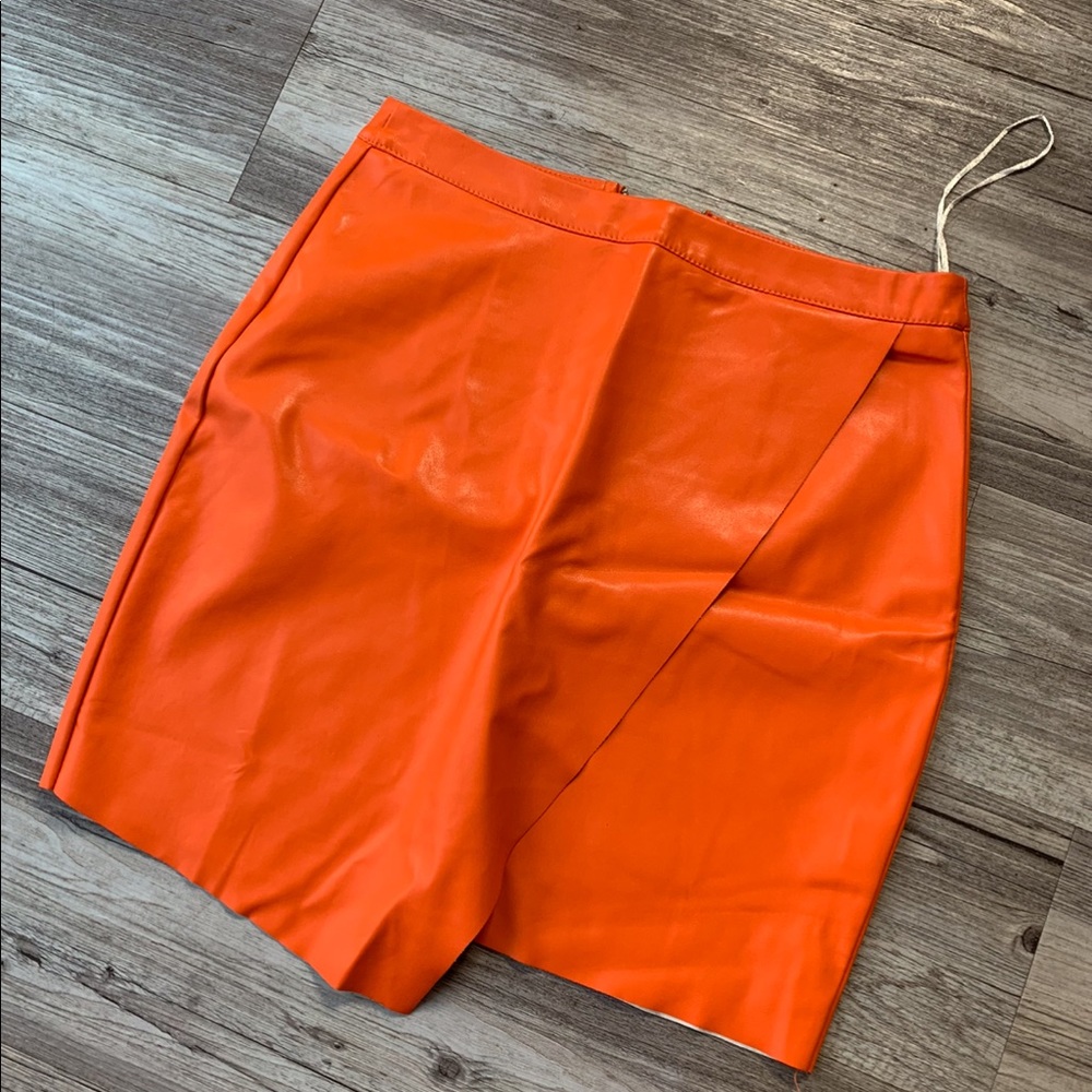 Never worn orange Prettylittlething mini skirt US4